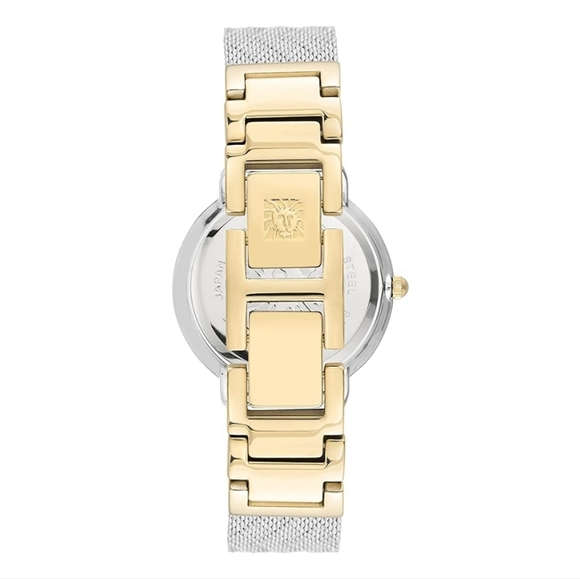 Anne Klein Women's Genuine Diamond Dial Mesh Bracelet Watch - Picture 4 of 6